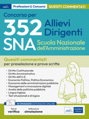 cover image of CONCORSO 352 Allievi dirigenti SNA--Scuola Nazionale dell'Amministrazione